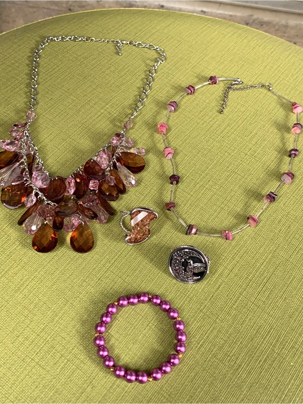 Pink and Amber Jewelry Bundle